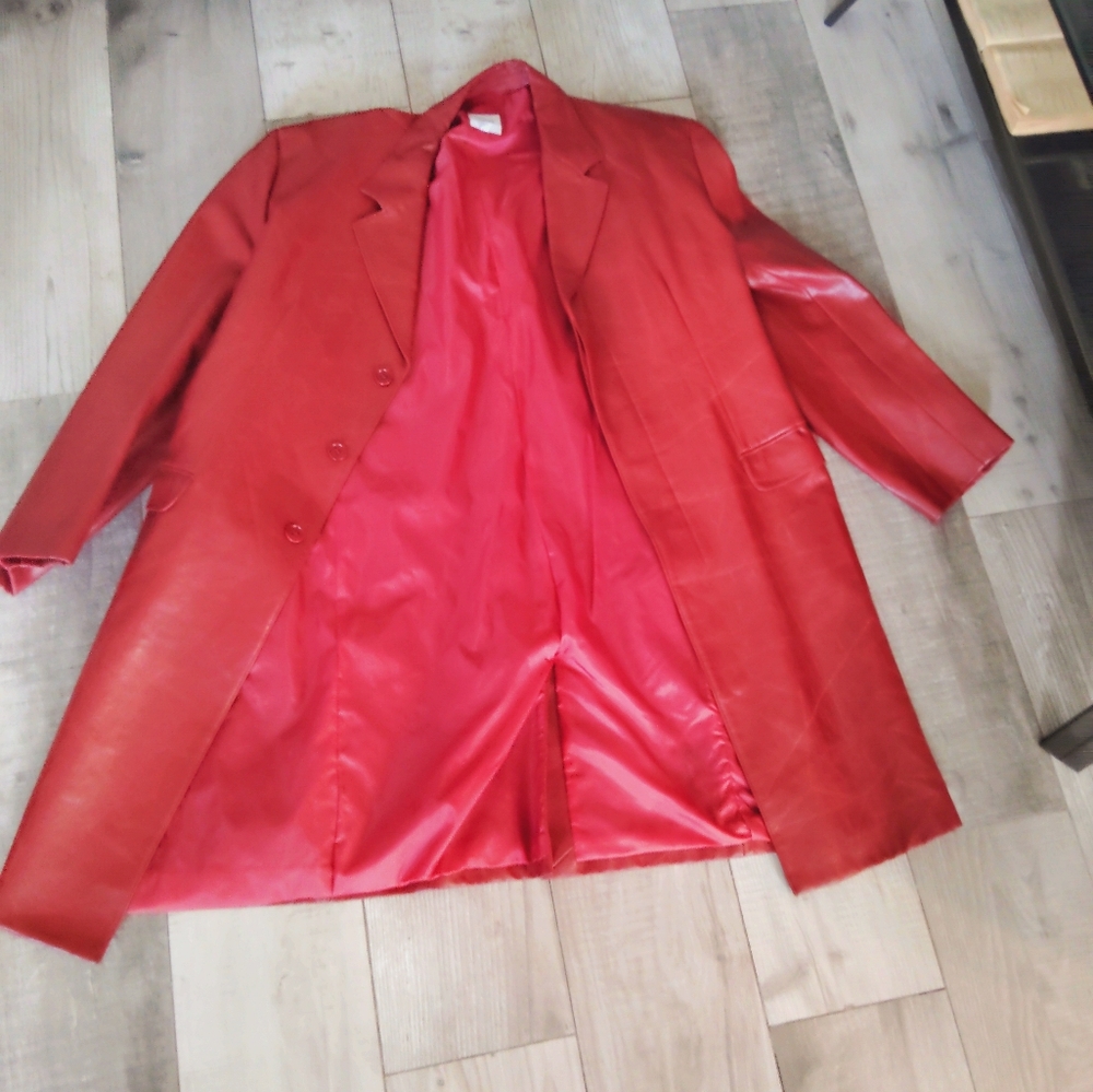 Vintage Moschino faux leather coat.. over 20 years old